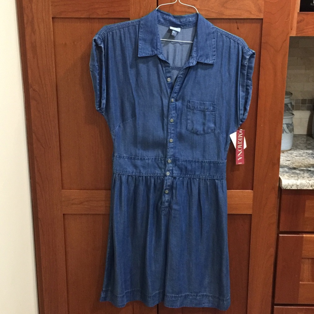 Merona Chambray Denim Indigo Short Sleeve Dress